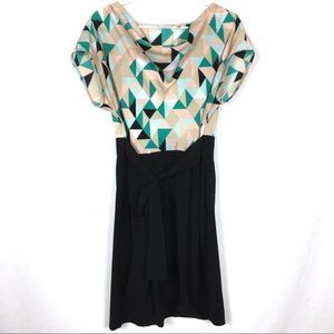 🍑3•4•$30 DKNYC Career Dress Waist Tie Geometric